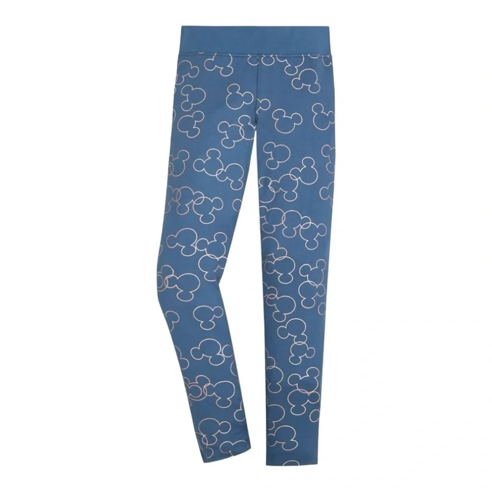 Disney Parks Girls Leggings 50th Anniversary Mickey Mouse Size Large Blue Gold